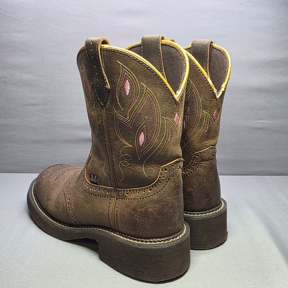 Justin Gypsy Gemma Boots Women's Size 9B Brown Shetland Buffalo Leather GY9526 - Picture 6 of 16